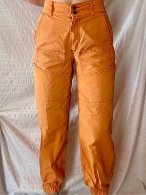 BDG Urban Outfitters Orange Canvas Utility Gusset Cargo Pants XS 100% Cotton